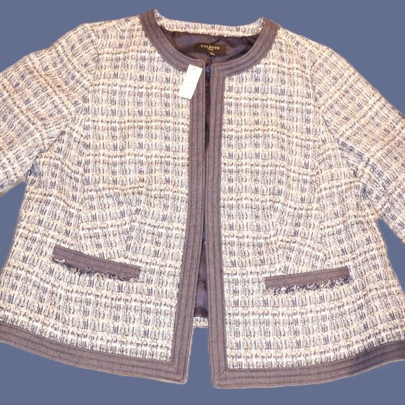 Talbots Tweed Jacket – Blue, Fully Lined – NWT – Size 18W - Picture 1 of 9